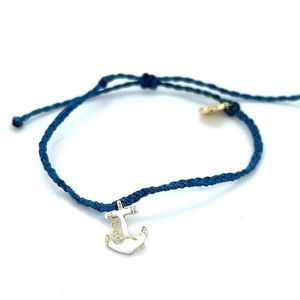 Pura Vida White Enamel Anchor Bracelet
